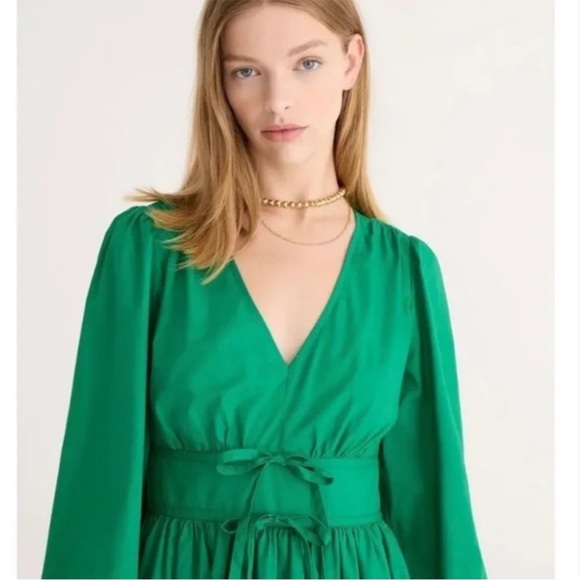 J Crew V-neck Poplin Dress - NWT - Picture 3 of 9